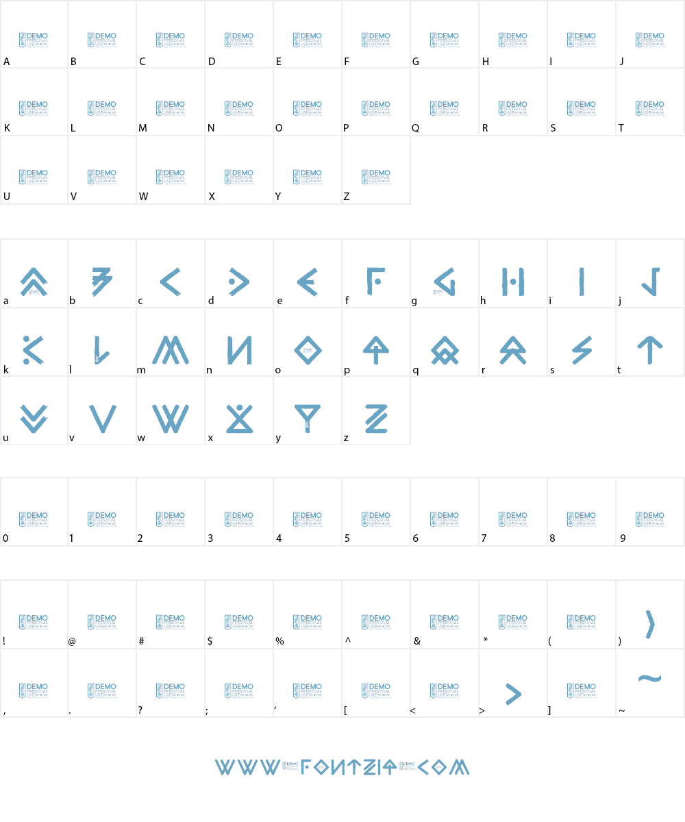 Zilap Extraterrestrial Acestors Font Character